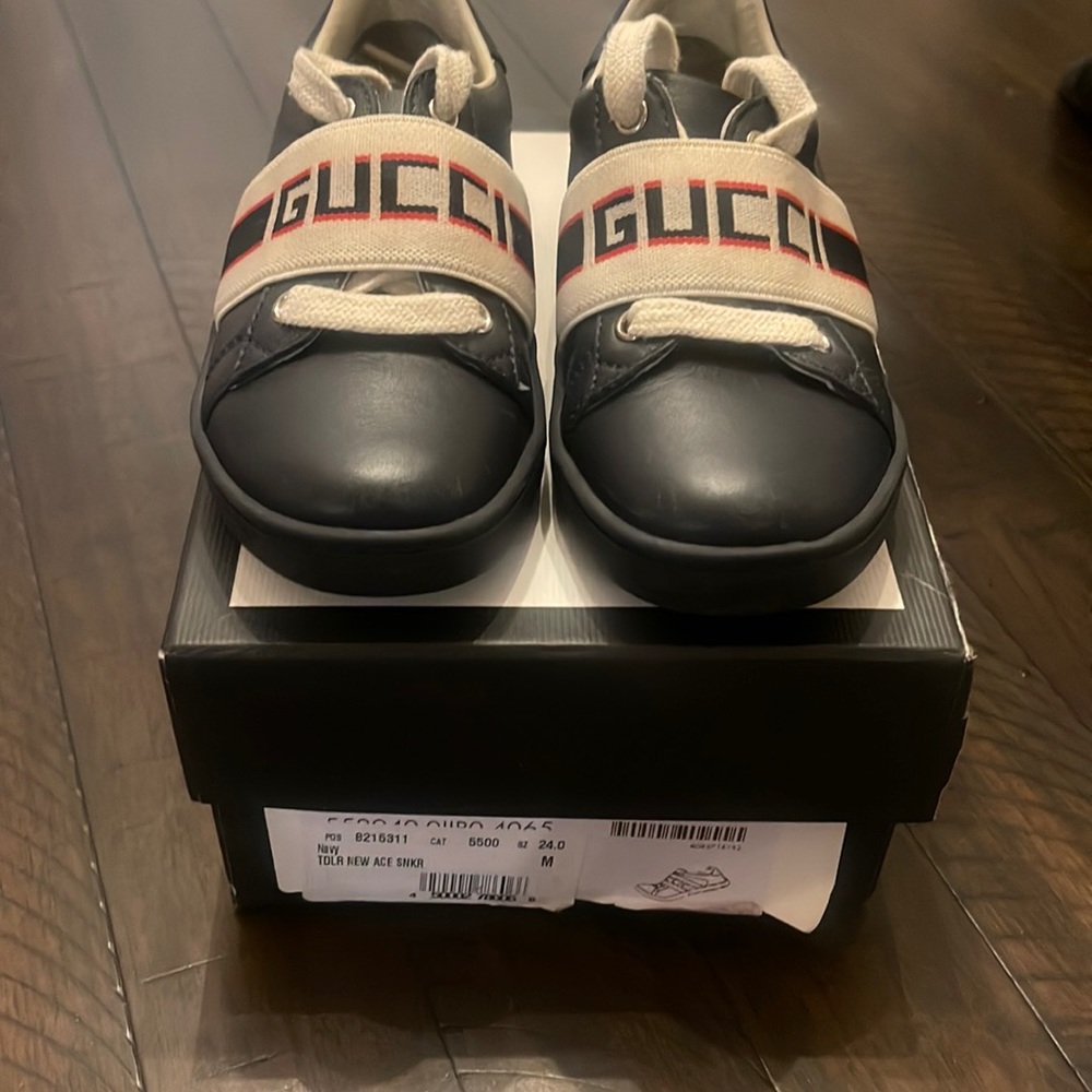 New Ace toddler navy Gucci sneakers